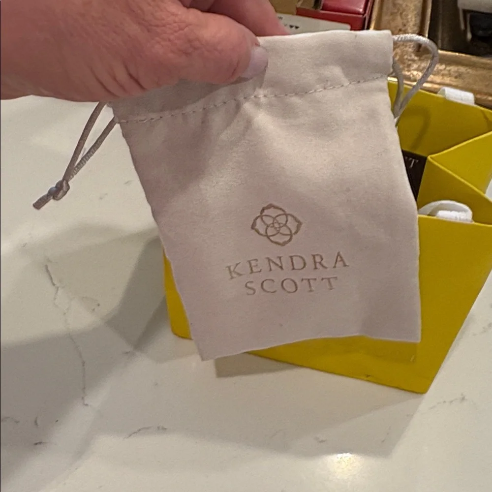 Kendra Scott Gold Necklace with Sparkling CZ diamond Center stone. - Picture 4 of 6